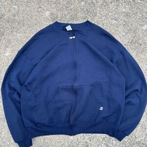 90’s vintage Classic Navy Zip-Front Men's Sweatshirt